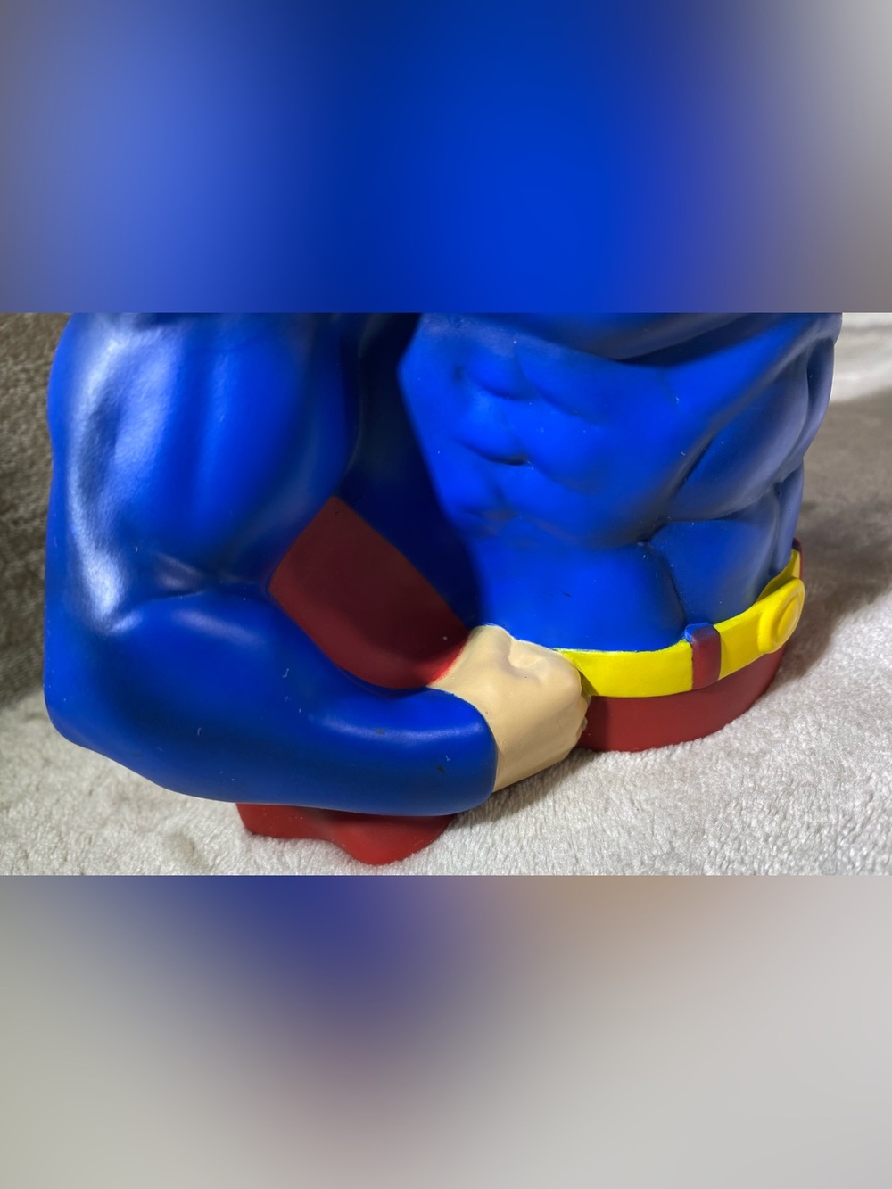 Monogram DC Comics Superman Plastic Coin Bank Bust Figure w/ Coin Slot Blue Red - Picture 3 of 12